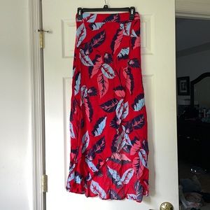 Tropical maxi skirt with wrap front